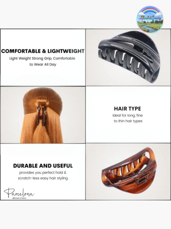 Celluloid Acetate Hair Claw Clip Flat Teeth Comfortable Hold for All Hair main image 6